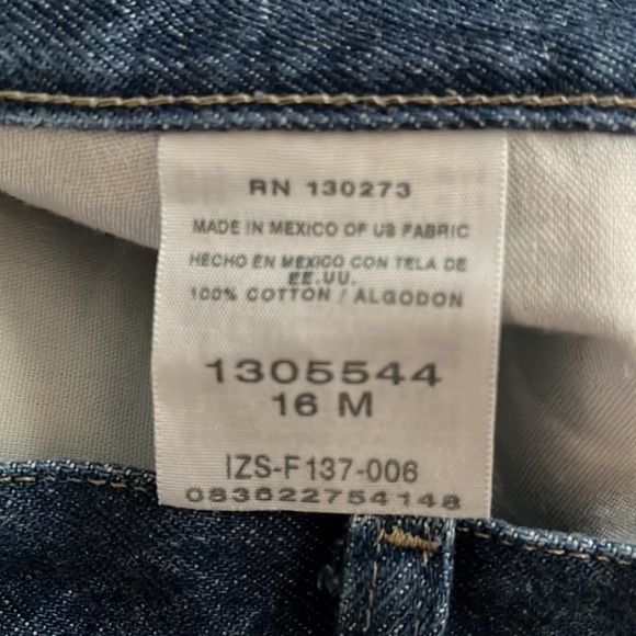 Riders By Lee Dark Wash Relaxed Straight Leg 16 M - Picture 6 of 11